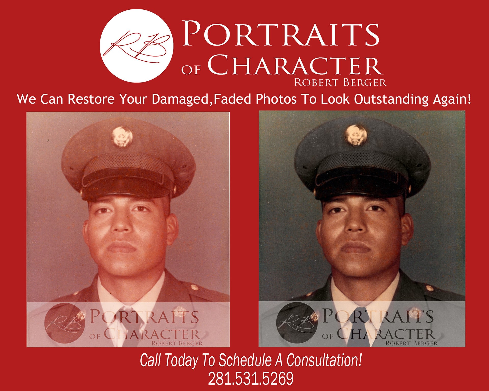 Houston Photo Restoration Picture Restoration- Finest Quality Old Photograph Restoration and Picture Restoration-Portraits of Character by Robert Berger