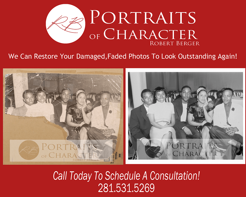 houston photo restoration picture restoration photograph restoration Portraits of Character by Robert Berger serving houston,katy fort bend, Texas 11211 Richmond Ave Suite B101, Houston Texas 77082