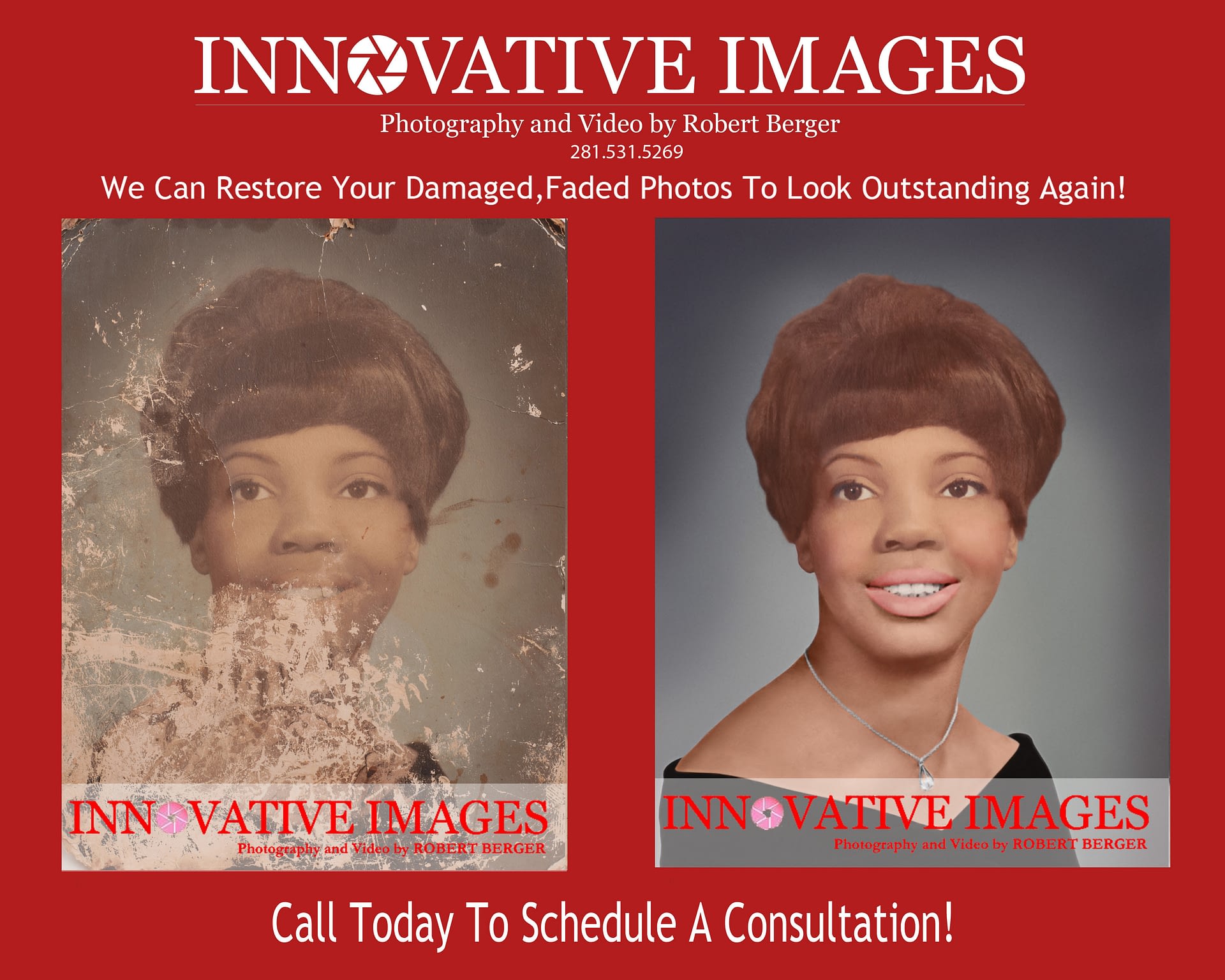 Houston Photography Restoration Picture Restoration Photo restore  for old damaged faded scratched photos color black and white water damaged, outstanding craftsmanship made to last, portraits of character by robert berger houston katy fortbend tx   